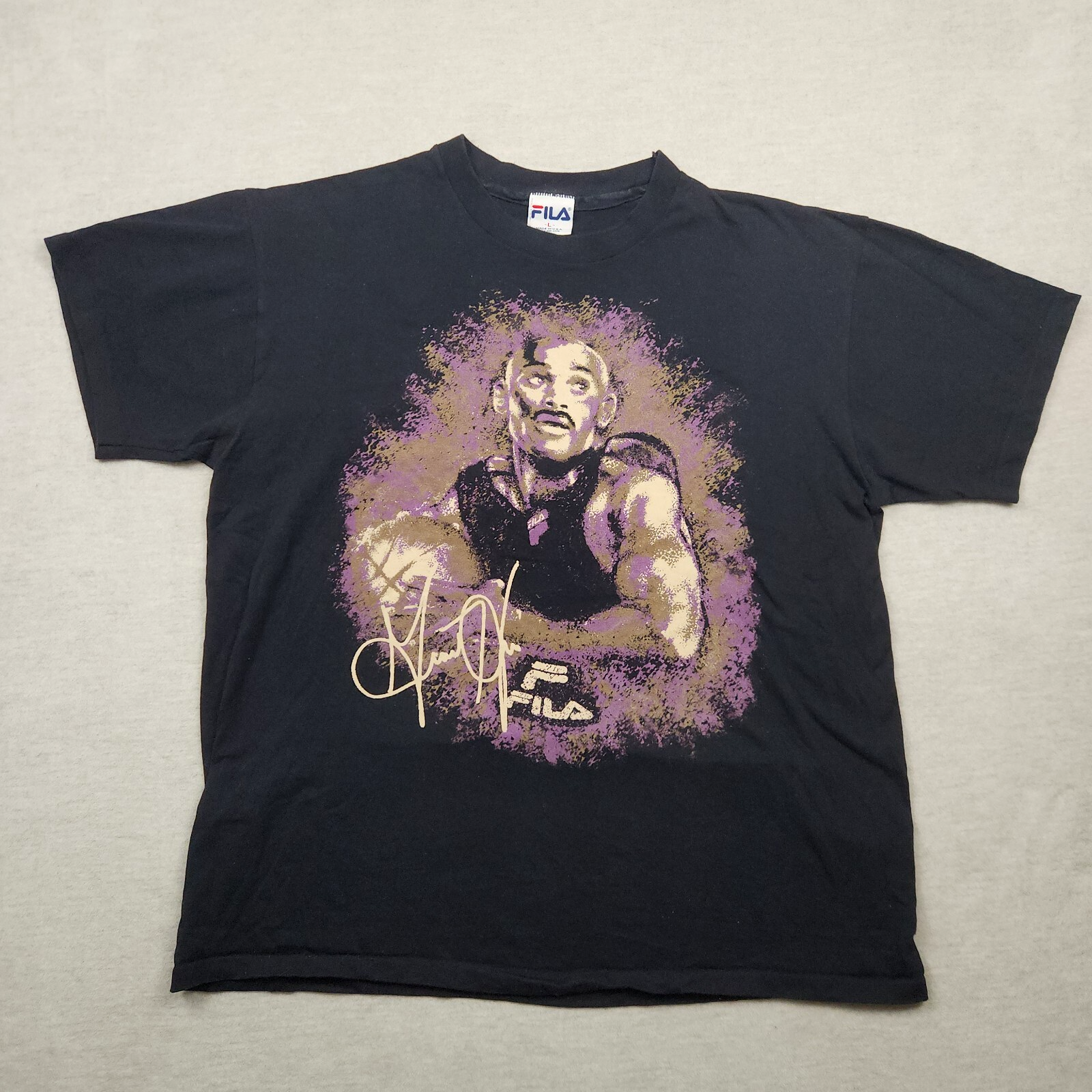 T shirt uomo vintage Fila Grant Hill 90s taglia L nera maglia maglietta basket