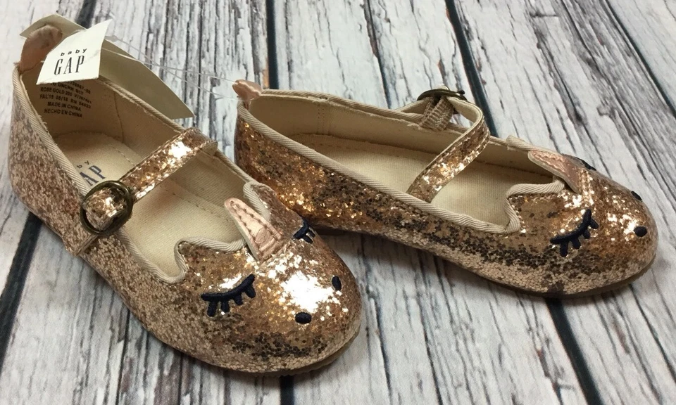 Zapatos de vestir Baby Gap niñas talla 5 (niño pequeño) unicornio dorado brillante. Nuevo con etiquetas Foto 3 de 4
