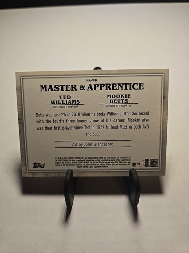 2019 Topps Gallery Ted Williams/Mookie Betts Master & Apprentice #MA-WB Red Sox - Picture 2 of 2