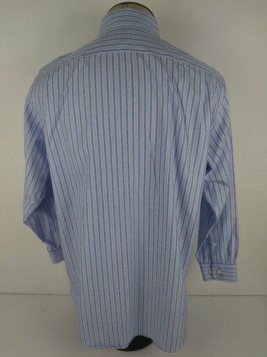 Kirkland Signature Shirt Mens XL Blue Striped Long Sleeve Button Up - Picture 5 of 7
