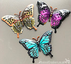 3 Metal Butterflies Butterfly bright colour 16cm garden decoration wall art gift