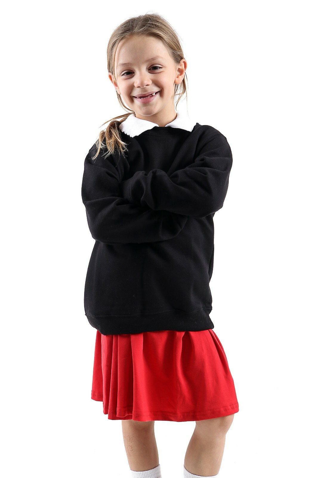Boys Girls Kids Jumper Sweatshirt Crew tops Round Neck School Uniform fleece Top