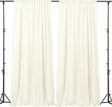 Gallety 10 FT x 10 FT Ivory Backdrop Curtain - Polyester Drapes for Backdrop wit