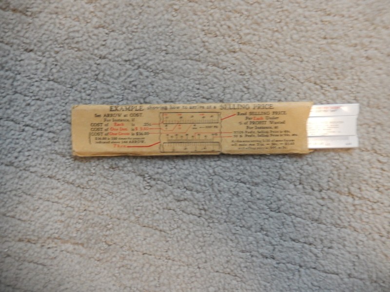 Hausmann's Inc. Products Cost & Selling Price Indicator Slide Rule Vintage