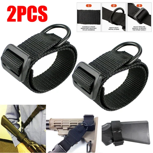 2Pcs Tactical Sling Adapter W/ D Ring F Rifle Shotgun Attachment Mount Buttstock - Picture 1 of 8