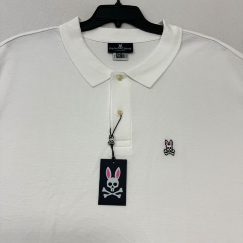 PSYCHO BUNNY Men's Polo Shirt 5XL 5XL-Tall White Embroidered NWT New MSRP $130