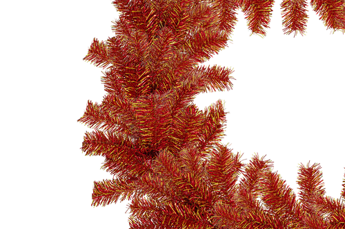 18'' Tinsel Christmas Wreath Red and Gold Hand-Made Artificial PVC - Picture 4 of 5
