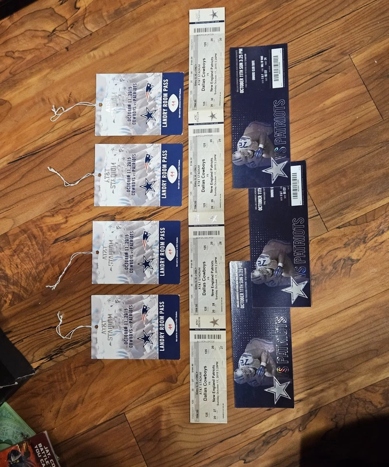 (4) 2015 Dallas Cowboys/Patriots Tickets/4 Landry Rm & 3 Owners Club Suite... - Image 3 of 4