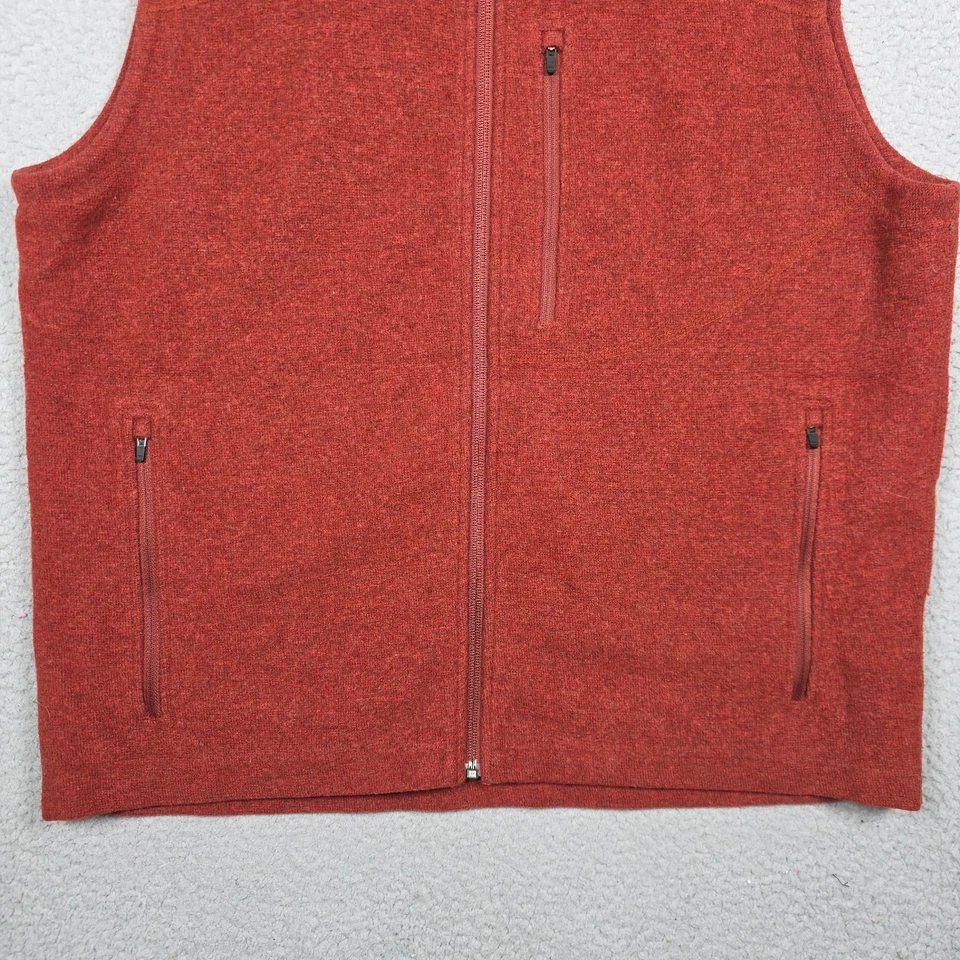 Ibex Men Sweater Vest Size XL Malibu Red Scout Jura Regular Fit Merino Full Zip - Image 3 of 4