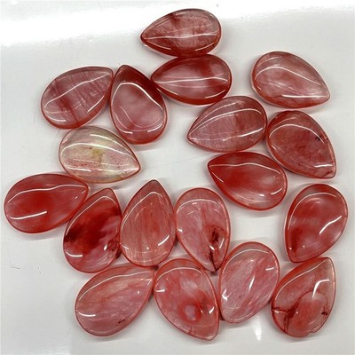 50pcs Artificial Cherry   Stone Healing Teardrops Gemstone Reiki Home Decor *qq