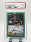 Jackson Merrill 2024 Topps Chrome Rookie Auto Aqua Wave Refractor /199 PSA 9