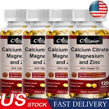 Calcium Magnesium & Zinc Supplement Support Bone Muscle Immune Health