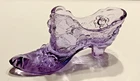Vintage Fenton Lavender Cabbage Rose Slipper Shoe