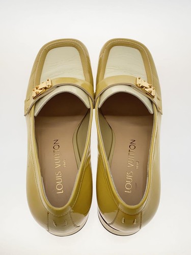 Louis Vuitton Square Toe Loafers/Size 34.5/Yellow/Enamel - Picture 3 of 8