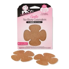 Hollywood Fashion Secrets Gentle No-Show Nipple Concealers 4 Pairs 2 Liners Dark