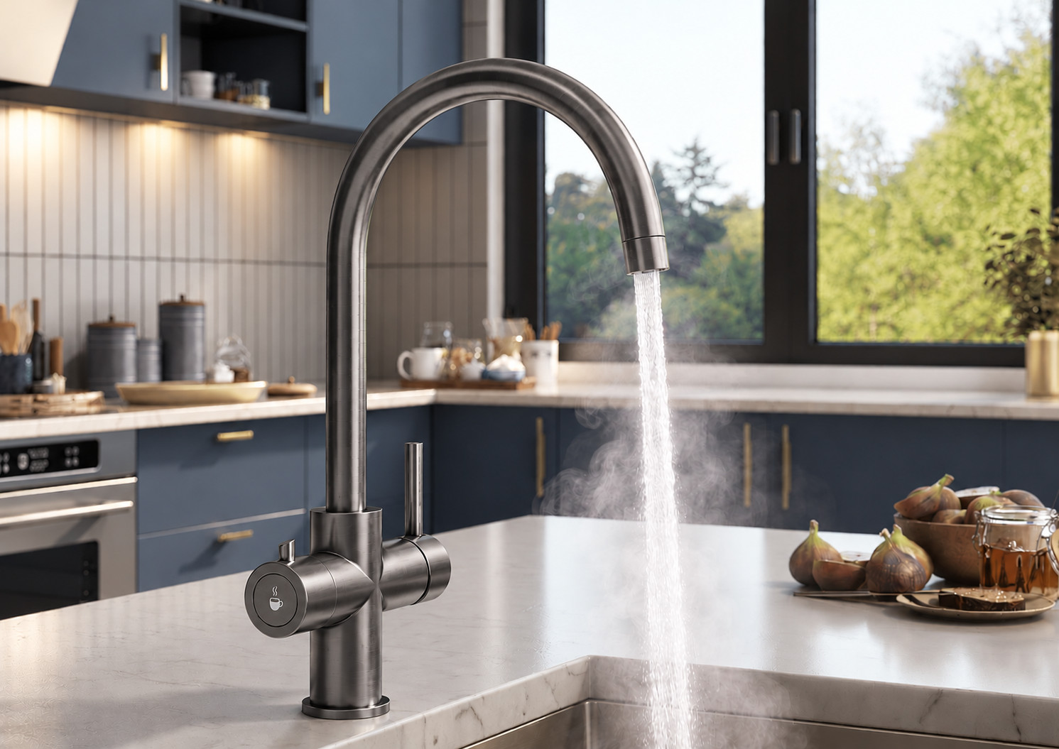 Liquida Grey Cy311gm 3-In-1 Gun Metal Instant Boiling Water Kitchen Tap - Image 2