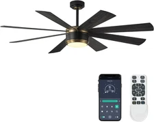 Ceiling Fan with Lights and Remote Control, 8 Blade App Commercial Industrial Re