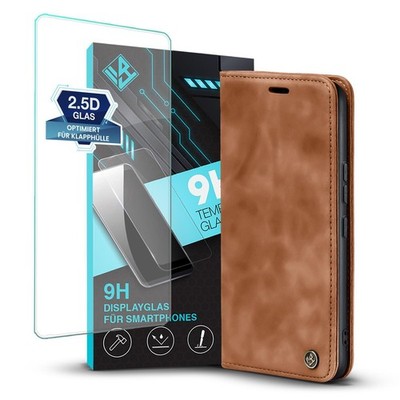 Handyhülle für Xiaomi Redmi Note 13 Pro 5G Klapp Magnet Smartphone Cover 9H Glas