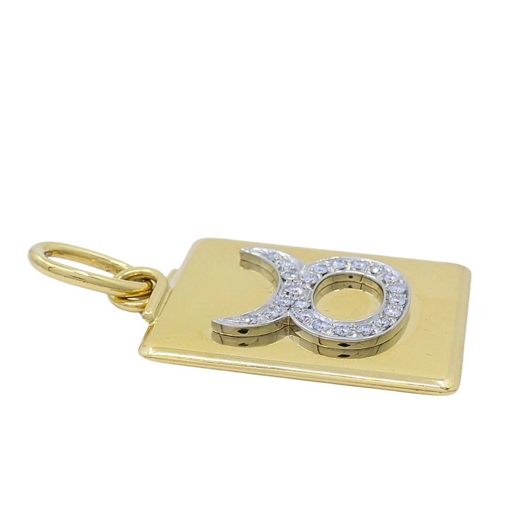 Pomellato 18k Gold Diamond Taurus Zodiac Pendant View 4