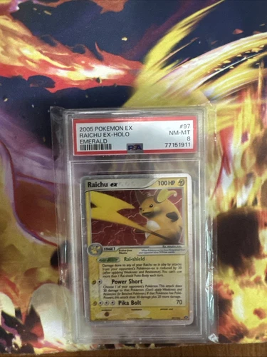2005 Pokemon Ex Emerald #97 Raichu Ex Holo PSA 8 NM-MT