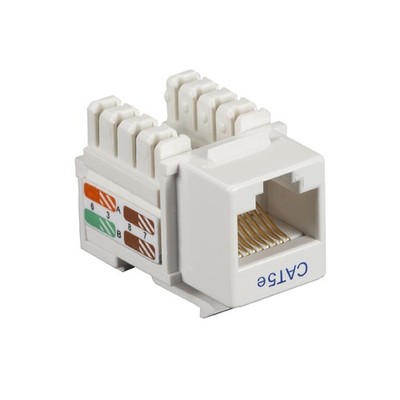 BlackBox CAT5EJWH Cat5e Keystone Jack RJ45 White Gold Contacts