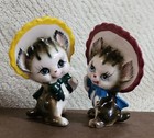 New ListingVtg California Creations Anthropomorphic Kitten Cat Ceramic Figurine Pair