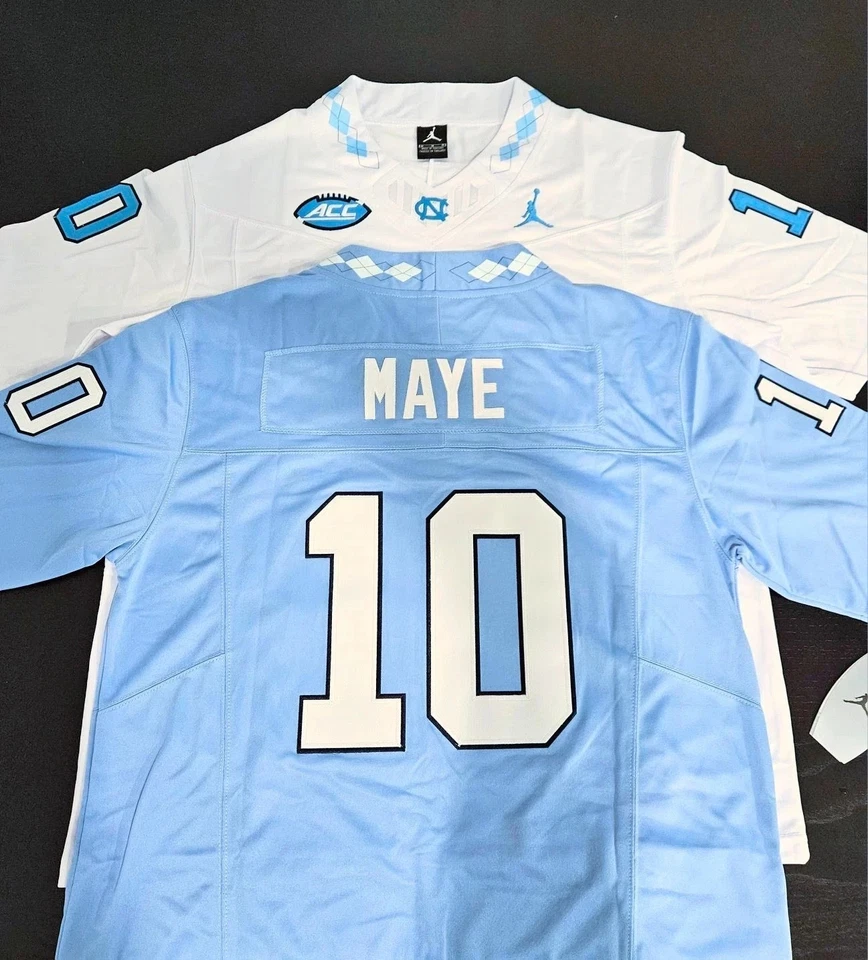 Jersey cosido Drake Maye #10 North Carolina Tar Heels (impuestos gratuitos) Foto 3 de 4