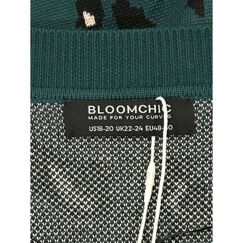 Cárdigan Bloomchic para mujer talla 18-20 verde y rosa estampado de leopardo nuevo con etiquetas - Imagen 3 de 5