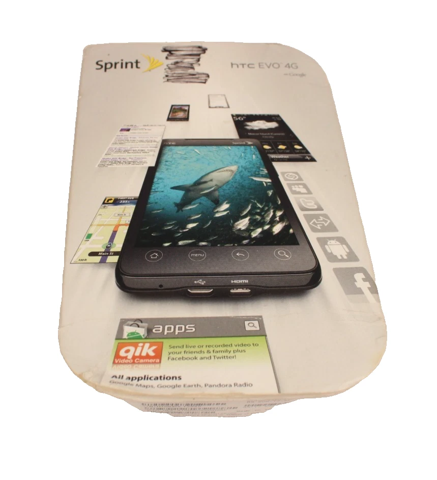 HTC Evo 4G - 1 GB - Negro (Sprint) Funciona Puede Necesitar Batería Foto 3 de 4