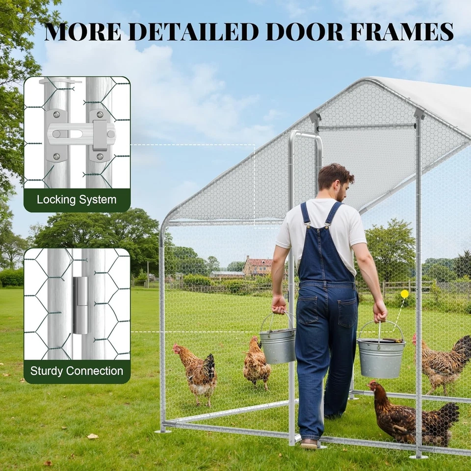 Gallinero para 15-20 pollos corral grande para correr jaula de alta resistencia Foto 2 de 4