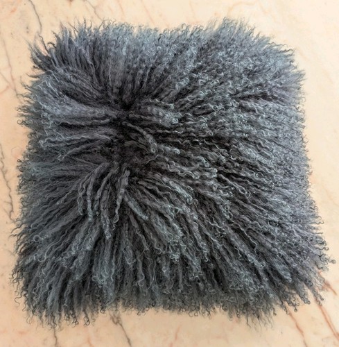 Funda Cojín John Lewis Piel de Oveja Mongolia Gris Azul Para Ajustar Cojín 40x40cm