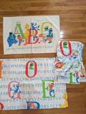 Sesame Street Child s Twin Bed Sheet Pillow Case Set - Fitted Flat Sheet