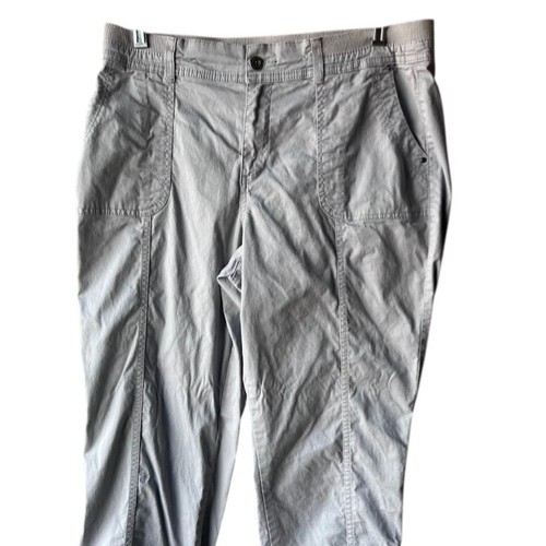 Croft & Barrow Stretch grau Hose Größe 12 Gummibund Cargo wie Taschen - Bild 3 von 8