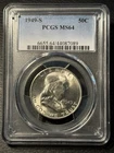 1949-S  Franklin Silver Half Dollar PCGS MS64