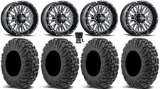 ITP Momentum 14" Wheels Milled 30" MotoVator Tires Kawasaki Brute Force IRS