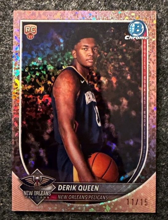 2025-26 Bowman Chrome Derik Queen /15 Rose Gold Mini Diamond Refractor RC ⚜️