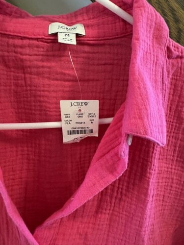 J Crew Factory | Neu mit Etikett | Gaze Button-Down Strand Tunika | Fuchsia | Gr. M - Bild 3 von 3
