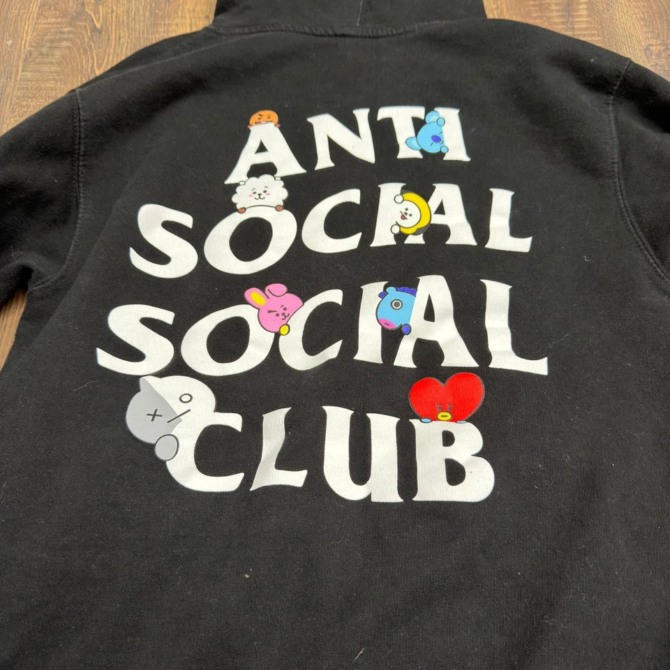 Anti Social Social Club x BT21 Blended Black Hoodie - Image 3 of 4