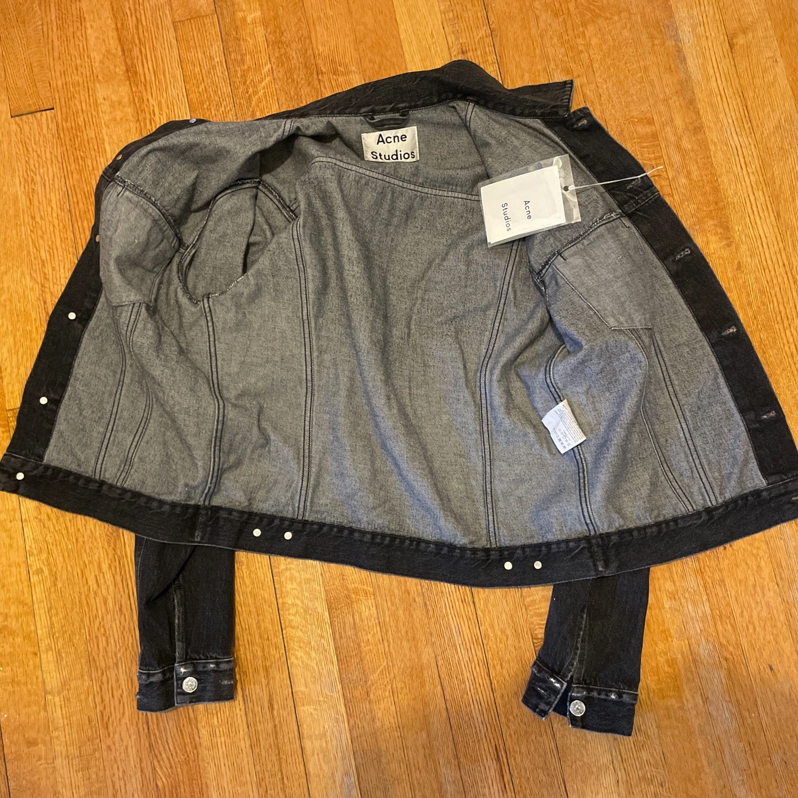 Acne Studios WHO Vintage Black Denim Jacket Trucker Size L | US40 IT50 MSRP $420 image 11