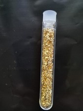 Decorative Vial of Gold Leaf Flakes -- 3" Long