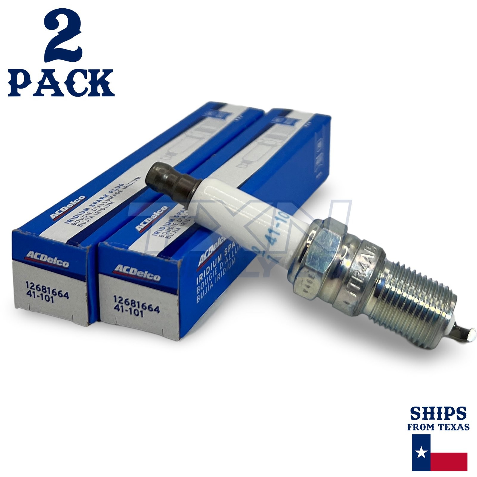 2 Pack Genuine GM ACDelco Iridium Spark Plug 41-101