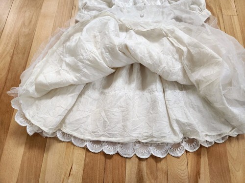 Vintage Tik-Tak USA 5 Ivory Floral Brocade Embroidered Full Formal Party Dress - Picture 13 of 13
