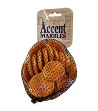 Mega Marbles Jumbo Flat Marbles Glass Electric Orange Net Bag New