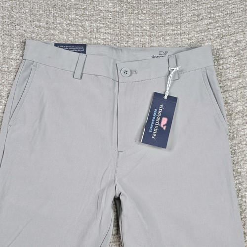 Vineyard Vines Breaker Pants Boys 14 Gray Performance Straight Leg NEW - Picture 2 of 14