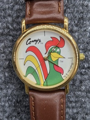 Vintage 1996 Unisex Kellogg's Corn Flakes ''Corny'' Gold Tone 33mm Watch New Bat