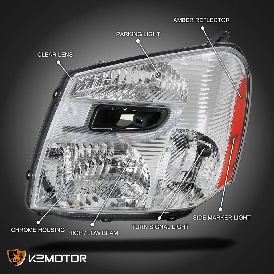 Fits 2005-2009 Chevy Equinox Headlights Headlamps Replacement Left+Right 05-09 Foto 3 de 4