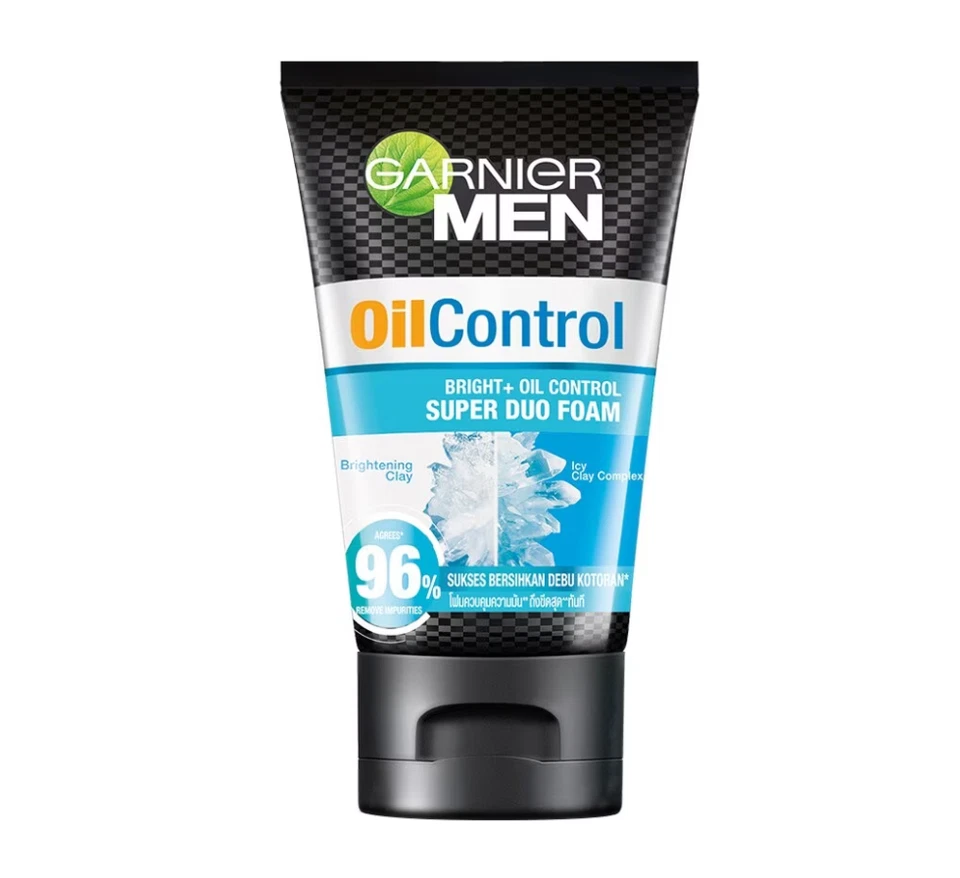 Garnier Men Oil Control Bright + Oil Control Super Duo пена для умывания лица 100 мл - Изображение 2 из 4