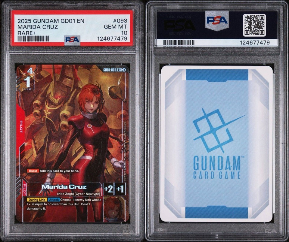 2025 Gundam Card Game Marida Cruz Alternate Art Foil GD01-093 Rare+ PSA ...