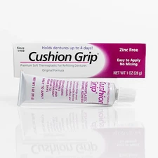 Cushion Grip Soft Thermoplastic Denture Adhesive 1 Oz Zinc Free