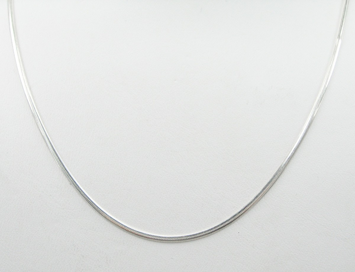 Flat SNAKE Chain 925 Sterling Silver Necklace 18 Flat SNAKE Chain 925 Sterling Silver Necklace 18
